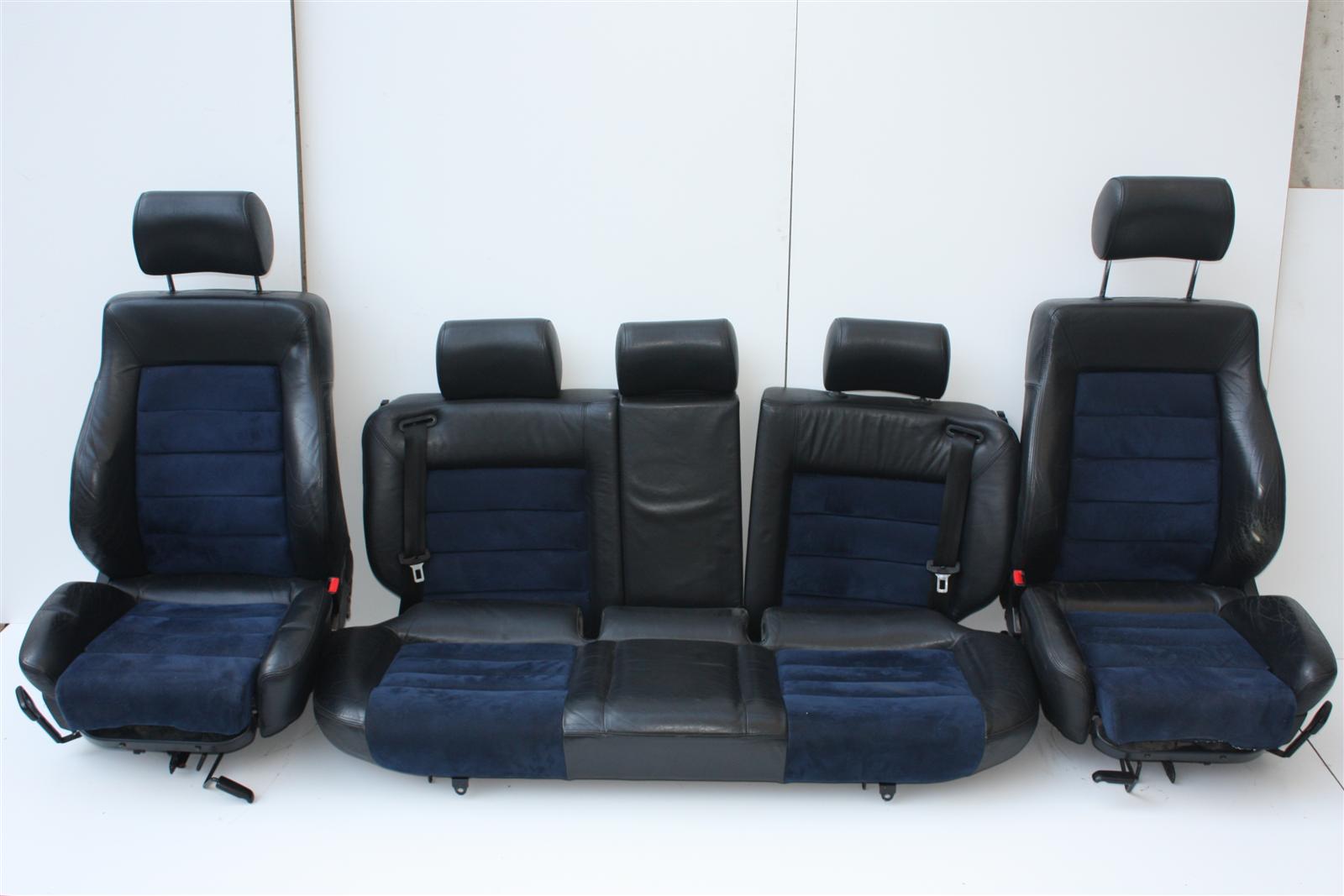 Audi 100/S4/A6/S6 C4 Avant Innenausstattung Leder schwarz/Alcantara blau + Sitzh